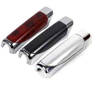 退Teabelle 【In Stock Fit All Cars】Universal Car Hand Brake Carbon Fiber Style Protector Decor Cover SUV Accessory-Red Wooden