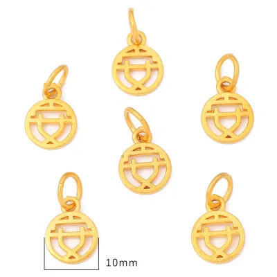 1pc High Quality Gold Plated Brass Charm Chinese Coin Zodiac Tiger Lucky Amulet Charm Pendant for DIY Jewelry Making Bracelet Necklace Accessories