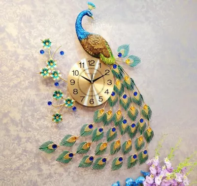 Luxury Peacock Wall Clock European Style Living Room Home Silent Wall Decor Chinese Style Modern Quartz Mute Creative Clock