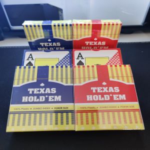 【SG Stock】2 Decks / 1 Red & 1 Blue / PVC Plastic Playing Cards / Rear Mattle Finish / Jumbo index【Ship Out 24Hrs】