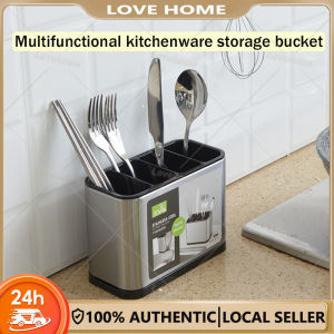 Kitchen household stainless steel chopsticks tableware multifunctional integrated drainage storage box spoon chopstick cage