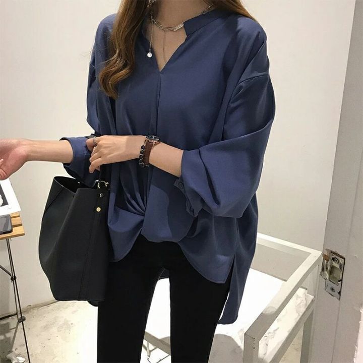 CJWT-02D%20TINO%20TINO%20WOMEN%20BLOUSE%20KOREAN%20TOP%20LONG%20SLEEVES%20DRAPERY%20BOTTOM%20/%20KEMEJA%20WANITA%20POLOS%20LENGAN%20PANJANG%20KASUAL%20-%20Image%204