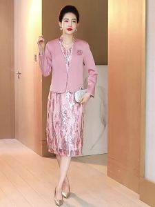 2023 New Mothers Clothes Two-Piece Fashion Dress plus Size Wedding Mother-in-Law Noble Wedding Dress