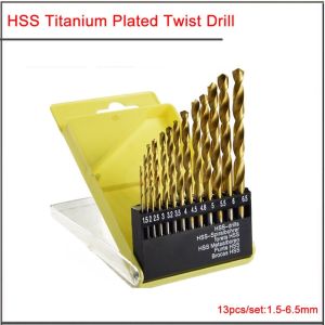 13 Pcs Mata Bor Besi Set 1.5 - 6.5 mm Mata Bor HSS Twist Drill Bitset Termurah Berkualitas