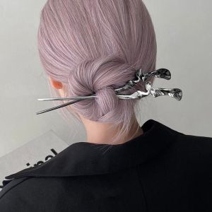Korean Retro Elegant Bridal Metal Geometric Temperament Women Hair Sticks Chinese Hair Fork Hair Clip hair pin Hanfu Hairpins