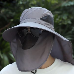 Mens Anti-Mosquito Sun Hat Sun Protection Fisherman Hat Shawl All-In-One Outdoor Fishing Face Mask Breathable Quick-Drying Anti-Ultraviolet Sun Hat