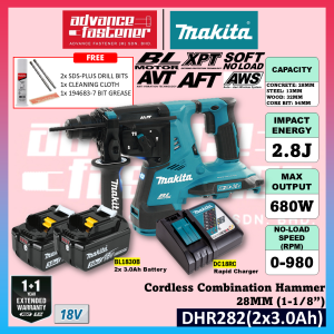 Makita DHR282PT2J / DHR282Z 18Vx2 Cordless Combination Hammer 28MM (1-1/8") DHR282