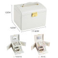 Multifunction Leather Jewelry Box With Lock Watch Earrings Necklace Jewelry Storage Organizer Women Jewelry Case Organizer. 