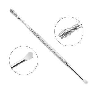 Earpick Earwax Cleaner Stainless steel double head Earpick Ear Wax Removal Tool 双头白钢挖耳勺 挖耳棒 挖耳朵 耳垢清洁棒