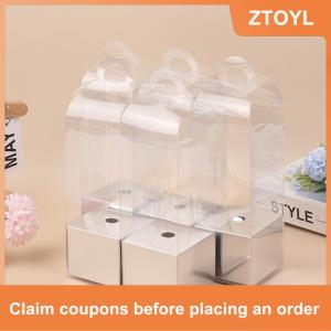 【ZTOYL】 1 5PCS Valentine cầm tay hộp hoa trong suốt PVC hoa sắp xếp Hộp hoa hồng Hộp Hoa duy nhất bó hoa Bao bì hộp