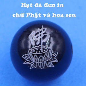 Vòng chuỗi đeo tay đá đen 8 ly và 10 ly charm Phật bản mệnh Phổ hiền pha lê đỏ