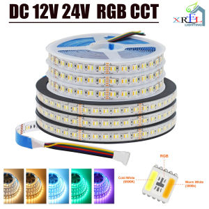 5 Colors In 1 Chip RGB CCT LED Strip DC 12V 24V SMD 5050 60Leds/M TV BackLight Room Decor Flexible Ribbon Tape Rope Light 5M