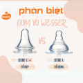 Núm Ti Wesser Cổ Hẹp Núm Vú Cho Bé Sơ Sinh Silicon Siêu Mềm Đủ Size từ 0 đến 18 tháng. 