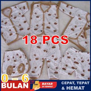 18 PCS PELENGKAPAN BAJU BAYI BARU LAHIR EDISI COKSU 3 KARAKTER 0 - 6 BULAN