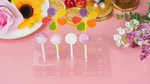 Qivine Cake Pop Stand for Drying 2Pcs Acrylic Lollipop Holder with 100Pcs Cake Pop Sticks 20 Holes Cake Pop Holder Stand for Wedding Birthday Baby Shower Party