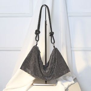 Cross-border hot 2025 New handmade full-rhinestone evening bag party bag banquet bag shoulder bag handbag and bag for women