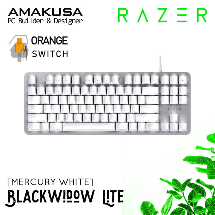 White Razor Silent Keyboard Razer Blackwidow Lite Mercury White Mechanical Gaming Keyboard White ...