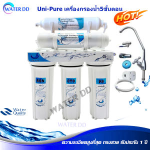 UNI PURE เครื่องกรองน้ำ 5 ขั้นตอน (Blue) ติดตั้งง่าย อุปกรณ์ติดตั้งครบชุด Water Filter คุณภาพดี ราคาประหยัด จัดส่งฟรี (รับประกัน 1ปี)