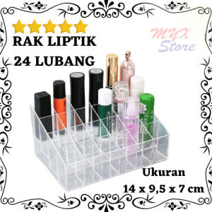MYX Store Rak Lipstik Multifungsi Akrilik 24 SLOT Murah Tempat rak kosmetik kotak lipstik tempat lipstick