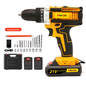 21V Electric Drill Cordless Electric Screwdriver Drill Set 288VF Portable Rechargeable Lithium Battery Electric Screwdriver Set Drill Machine Full Set penebuk serbaguna
