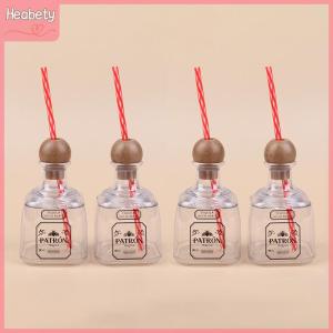 【YIDAO4】 375ml Mini Tequila Bottles Acrylic Reusable Cups With Straw Hole Small Patron Bottles Empty For Drinking
