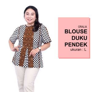 Blouse Big Size Wanita Atasan Batik Jumbo LD 140 / M-L-XL-2L-3L-4L-5L-6L-7L Model Jumbo Blus Kerja Batik / Atasan Batik Jumbo Wanita Kantor