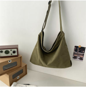 Large Capacity Canvas Satchel Bag Mens Trendy Crossbody Bag Casual Single Shoulder Bag 2024 New Japanese Style College Students Simple Messenger Bag㏇0707