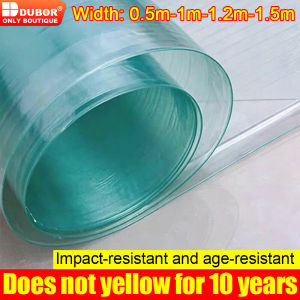 DUBOR PC fully transparent durable board Width 0.5/1/1.2/1.5m plastic sheet board pvc roof ceiling lighting board plastic board hard board rain screen sun room roof canopy flat balcony Plastic Sheet polycarbonate sunlight board