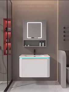 CraftedLiving SG-Vanity Cabinet Bathroom Cabinet Washstand Bathroom Hand Washing Washbasin Cabinet Combination Smart Mirror Cabinet Set