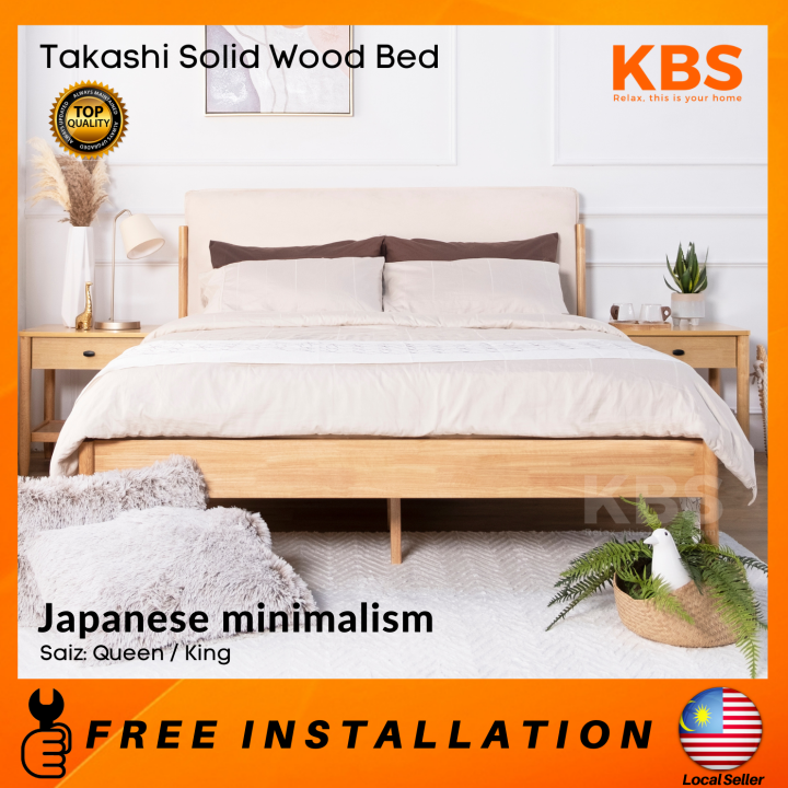 (FREE Installation+Shipping) KBS Takashi SOLID WOOD Bed Frame / Muji