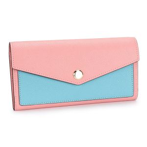 Smart King New Purse for Ladies Genuine Cow Leather Palm Pattern Long Wallet Women Fashion Contrast Color Clutch Phone Purses Card Holder