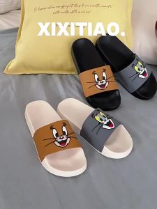XIXITIAO Indoor slippers cartoon fun Tom Jerry outdoor couple slippers men and women genuine cat and mouse slippers summer