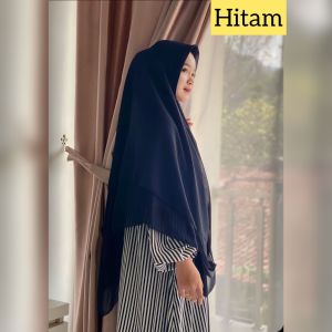 khimar ceruty rumaisha / jilbab 2 layer / jilbab syari panjang / segi empat instan jumbo
