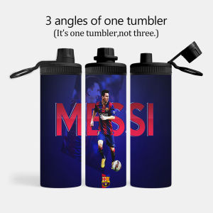 Messi Insulated Water Bottles Stainless Steel Wide Mouth Spout Lid 600ml Leakproof Double Wall Vacuum Insulated Sports Bottle Lightweight