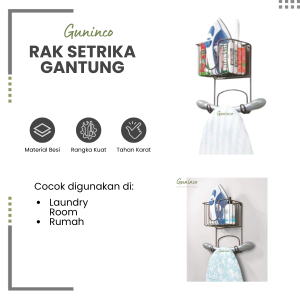 GUNINCO Rak Setrika Gantung Premium Rak Setrika Besi Rak Setrika Dinding / rak setrika tempel dinding