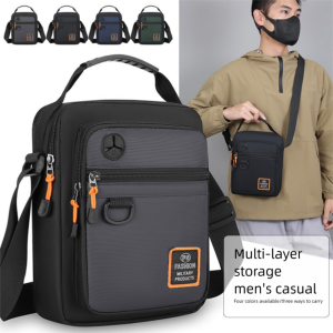 X SHOW Black Grey Men Shoulder Bag Waterproof Nylon Waist Bag  Large Capacity Crossbody Bags Men Women