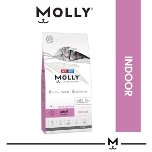 MOLLY Cat Food  Indoor Shiny Hair Hairball Renal 1kg Repack Cat Kibbles Food Makanan Kucing 猫粮