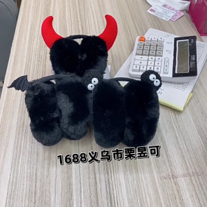 Soft and Warm Devil Plush Ear Warmers for Winter Outdoor Activities Keep You Warm in Cold Weather for Halloween