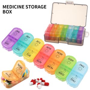 V-ELECTRONIC Plastic 7 Days AM PM Large Capacity Pill Box Dispenser Health Care Tool Storage Box