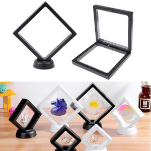 [haoh] Square 3D Floating Jewelry Display Frame Holder Box Case w Stand