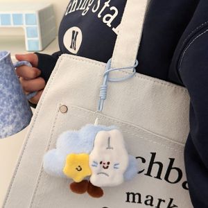 OKDEALS01 Cute Moon Plush Pendant Versatile Cartoon Cloud Hanging Decoration Portable Soft Mooncake Keychain Mid-Autumn Festival
