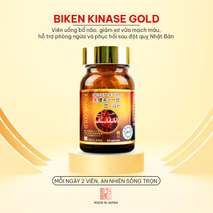 Biken Kinase Gold Hộp 60 viên - Viên uống bổ não giảm xơ vữa mạch máu hỗ trợ phòng ngừa và phục hồi sau đột quỵ Nhật Bản