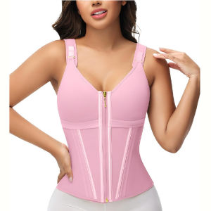 Double Layered Zippered Body Shaping Garment with Pressure Reducing Tummy Lifting Bust Lifting Waist Slimming and Back Shaping Waist Slimming Belt排扣拉链塑身衣