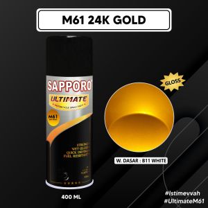 Sapporo Ultimate M61 24K Gold / Sapporo Ultimate / Cat Semprot / Cat Aerosol Terbaik / Sapporo Spray / Sapporo