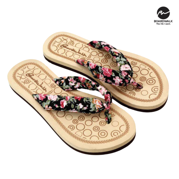 Boardwalk KAJSA LADIES' WEEKENDER SLIPPERS WITH FLOWER DESIGNS ON STRAP