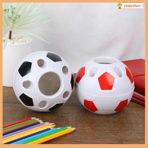 yangyuhua 1pc Soccer Ball Shaped Toothbrush Pen Pencil Holder Desktop Rack Student Gift