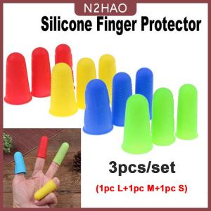 N2HAO 3 cái Silicone chống cắt chịu nhiệt ngón tay bảo vệ ngón tay cap nấu ăn công cụ
