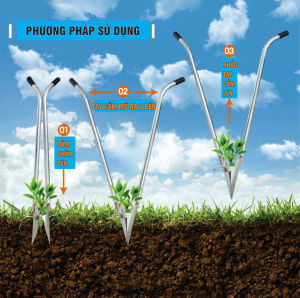 Gậy trồng cây giống tay cầm Dụng cụ trồng cây con cây giống