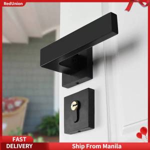 Continental Bedroom Minimalist Black Solid Space Aluminum Interior Security Door Handle Lock Set