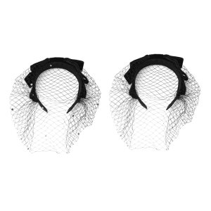 Elegant Rhinestones Embellished Mesh Hair Hoop Unique Style Headpiece 1920s Fascinator Headwear For Special Occasion